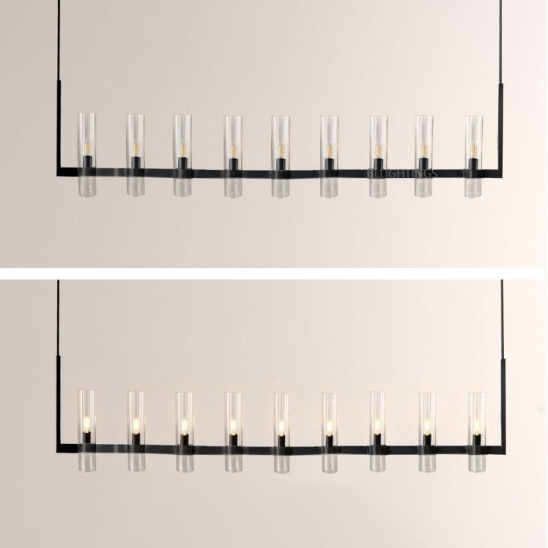 Rata Modern Fashion Glass Linear Chandelier 71''