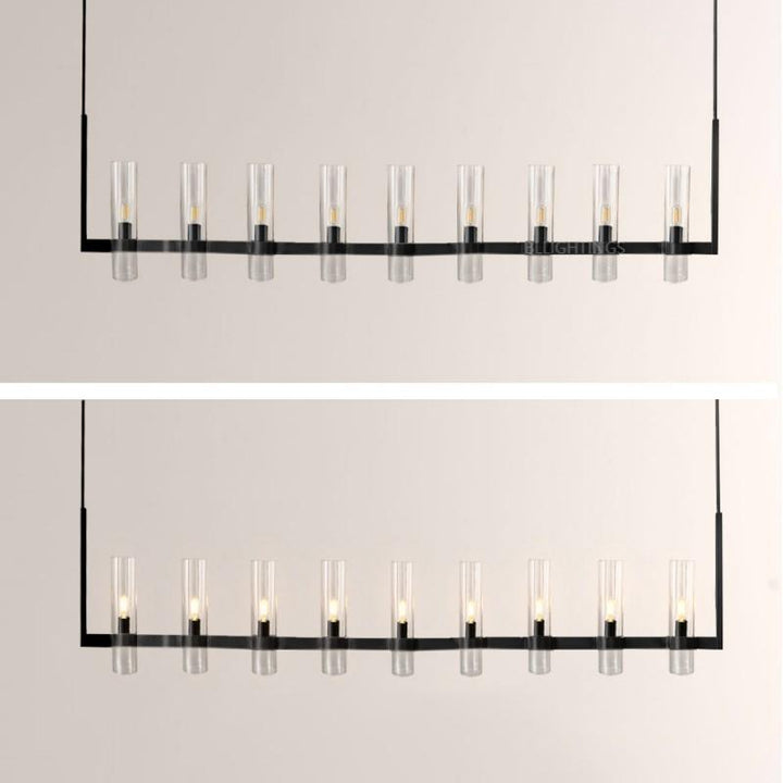 Rata Modern Fashion Glass Linear Chandelier 71''