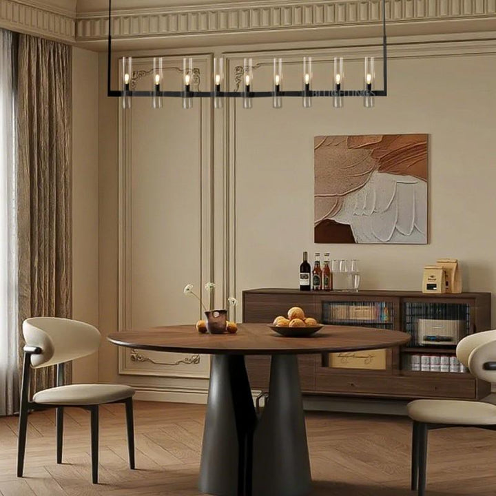 Rata Modern Fashion Glass Linear Chandelier 71''