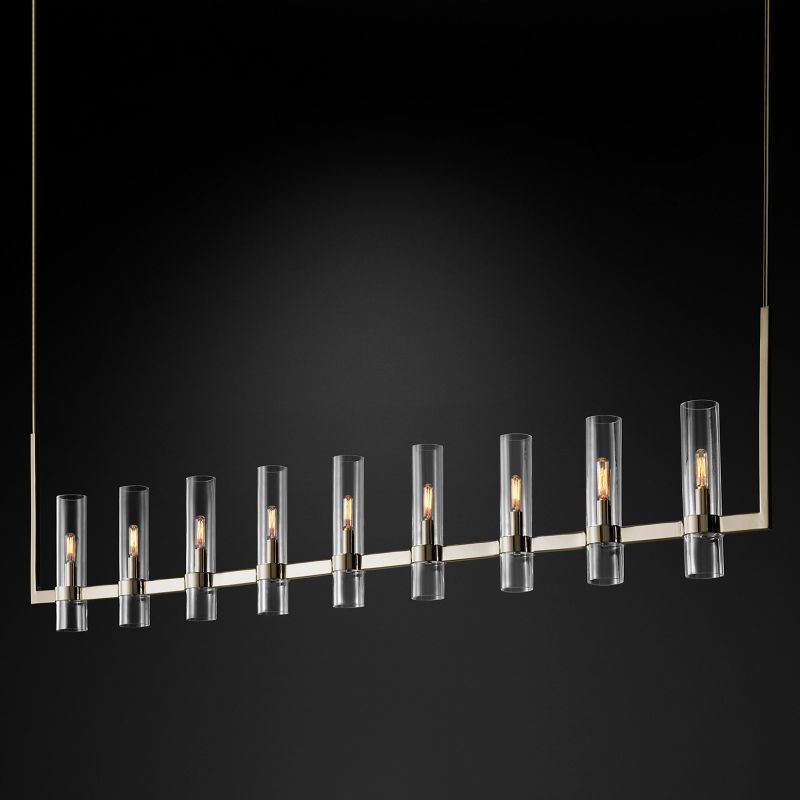 Rata Modern Fashion Glass Linear Chandelier 71''