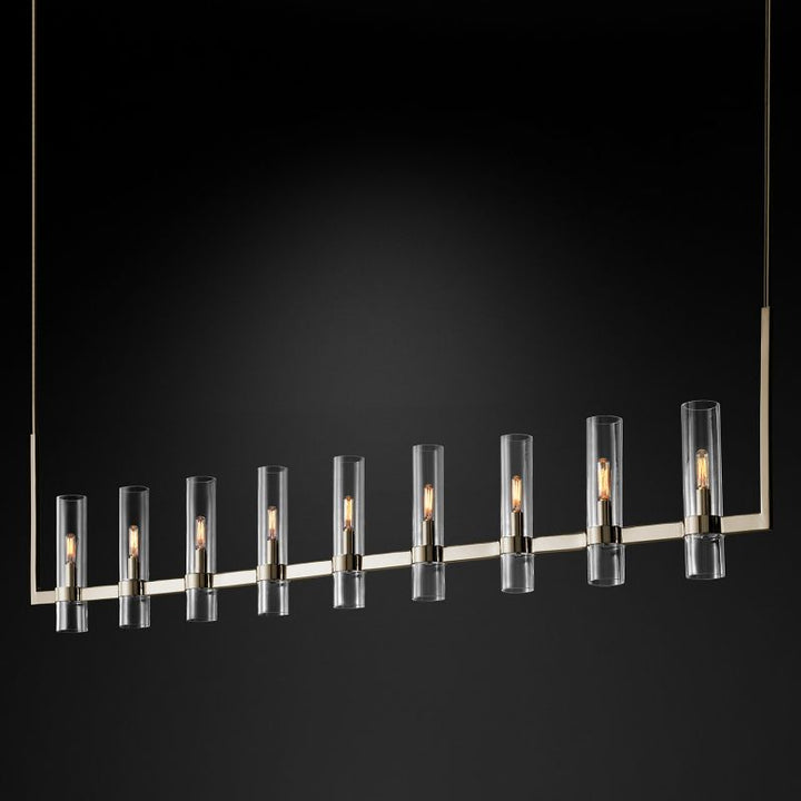 Rata Modern Fashion Glass Linear Chandelier 71''