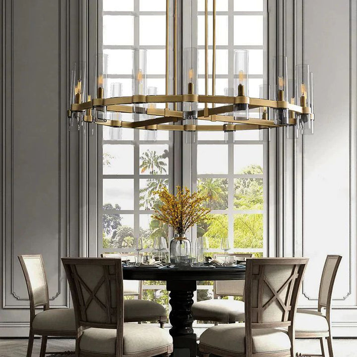 Rata Modern Fashion Glass Round Chandelier Light D48"