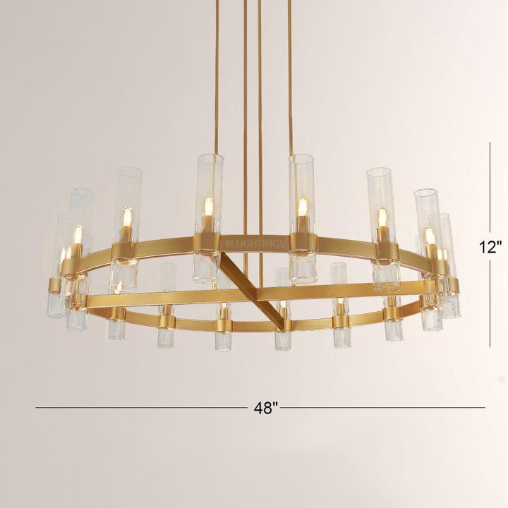 Rata Modern Fashion Glass Round Chandelier Light D48"