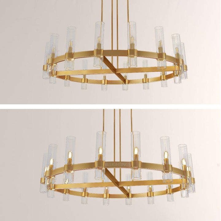Rata Modern Fashion Glass Round Chandelier Light D48"
