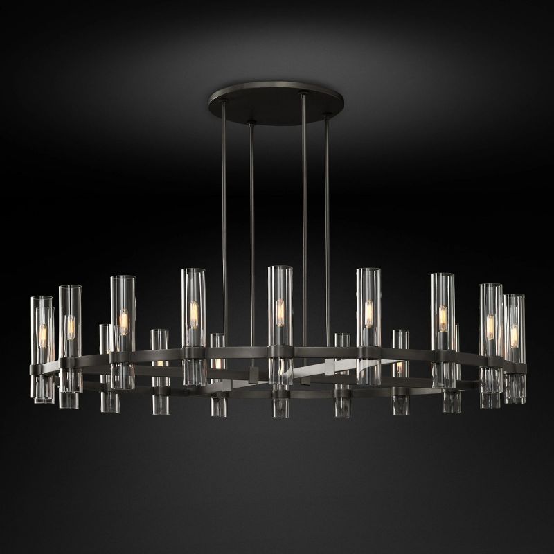 Rata Modern Fashion Glass Round Chandelier Light D60"