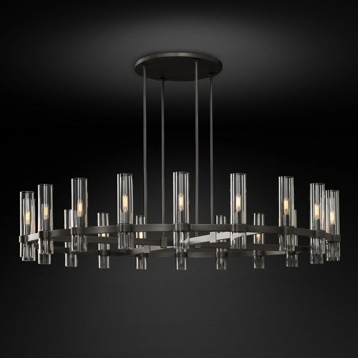 Rata Modern Fashion Glass Round Chandelier Light D60"