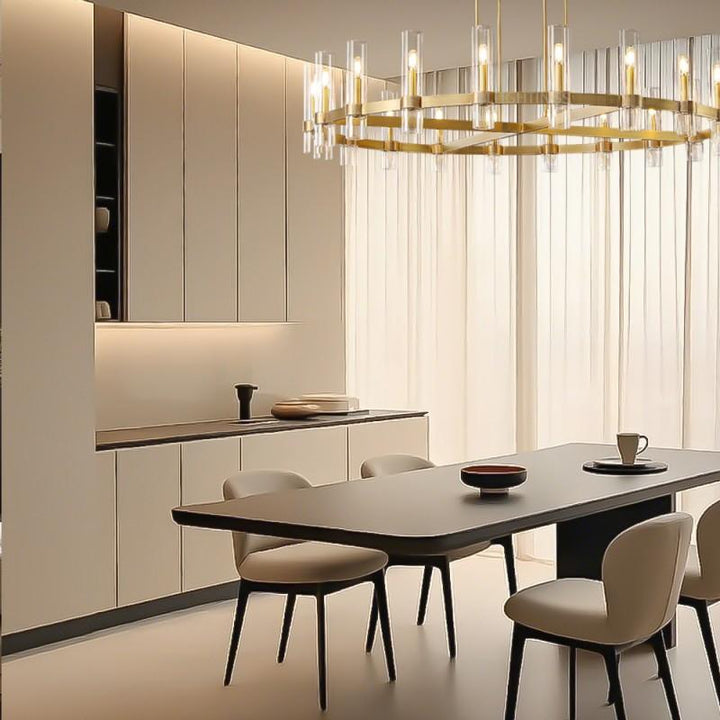 Rata Modern Fashion Glass Round Chandelier Light D60"