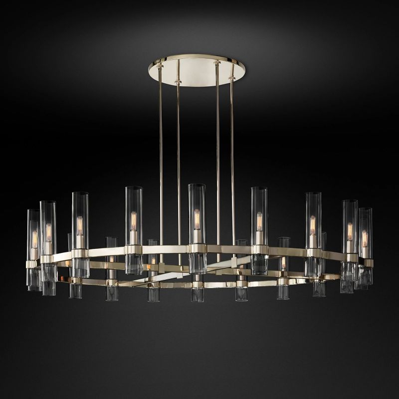Rata Modern Fashion Glass Round Chandelier Light D60"