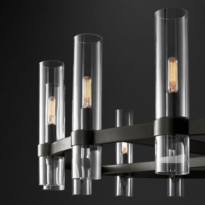 Rata Modern Fashion Glass Round Chandelier Light D60"
