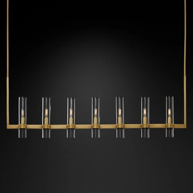 Ravella Blown Glass Linear Chandelier 59"