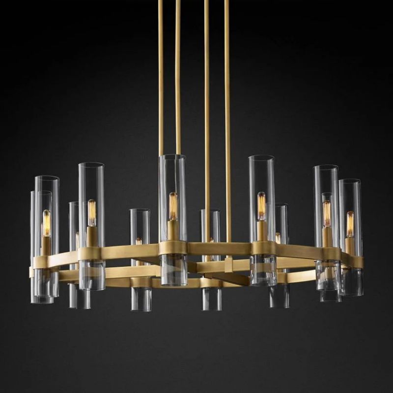 Ravella Blown Glass Round Chandelier 36"