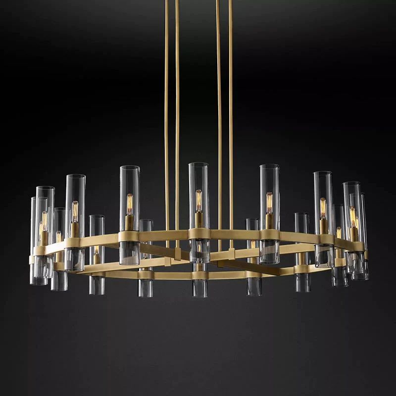 Ravella Blown Glass Round Chandelier 48"