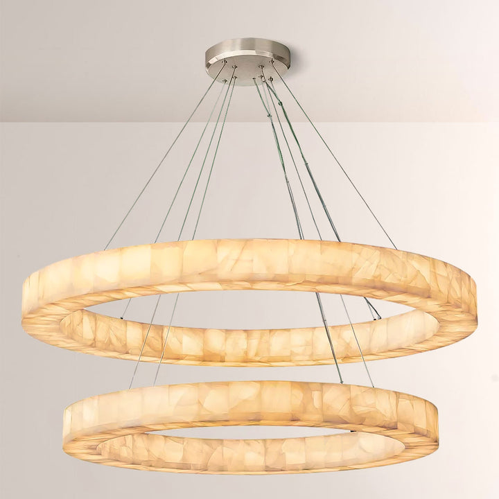 Rivage  2-Tier Round Calcite Chandelier 60"