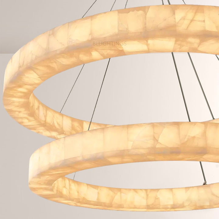 Rivage  2-Tier Round Calcite Chandelier 60"