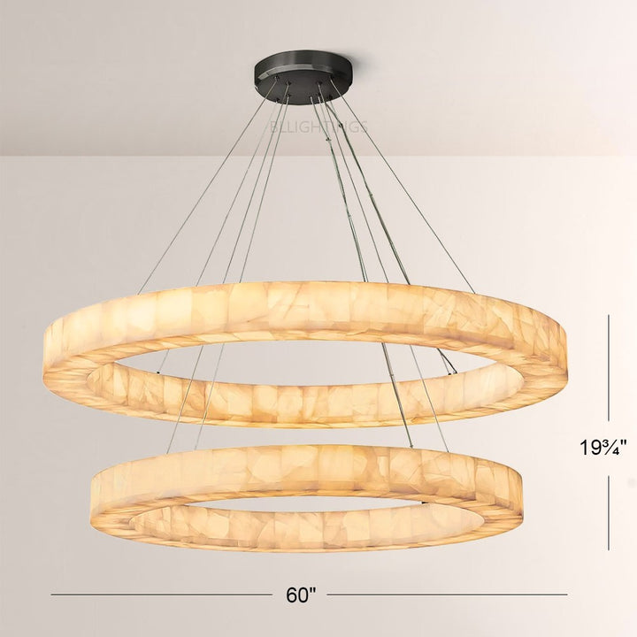 Rivage  2-Tier Round Calcite Chandelier 60"