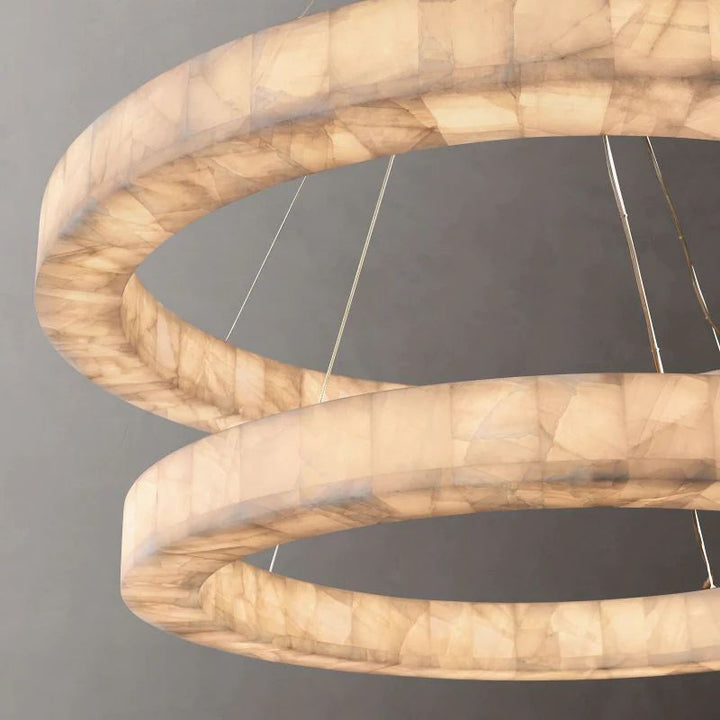 Rivage  2-Tier Round Calcite Chandelier 60"