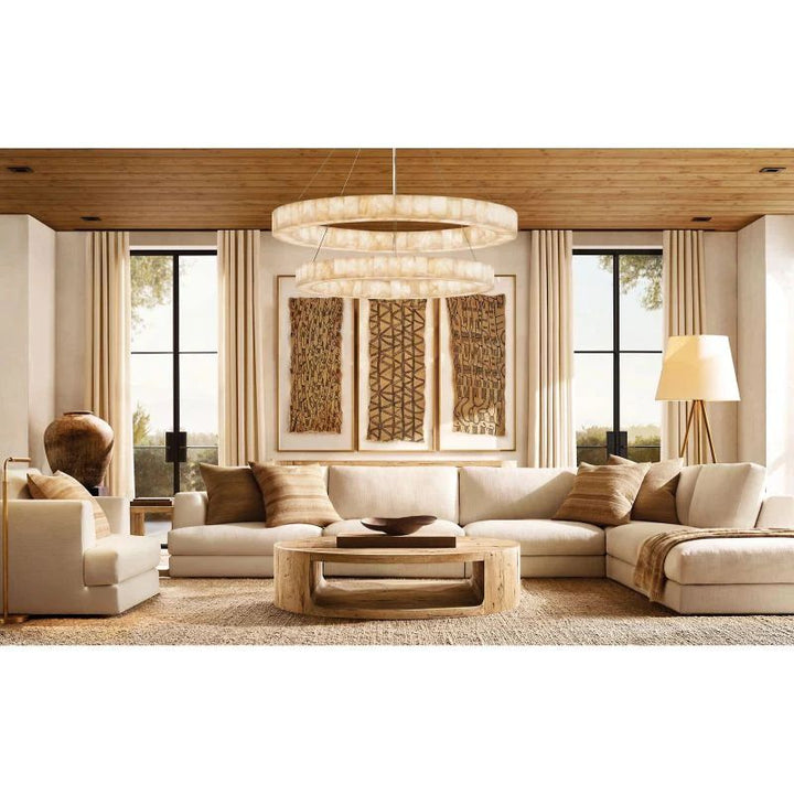 Rivage  2-Tier Round Calcite Chandelier 60"
