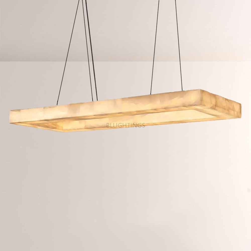 Rivage Rectangular Calcite Chandelier 54"