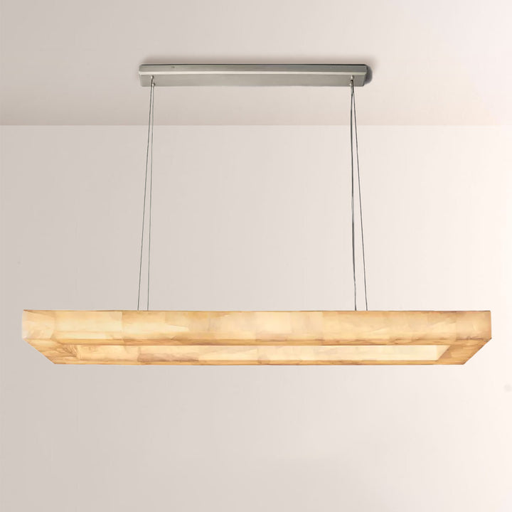 Rivage  Rectangular Calcite Chandelier 72"
