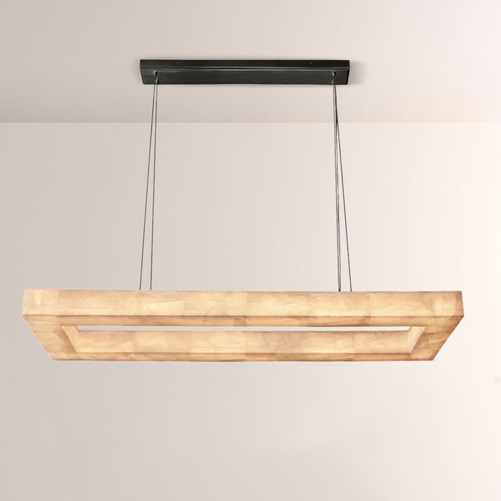 Rivage  Rectangular Calcite Chandelier 72"