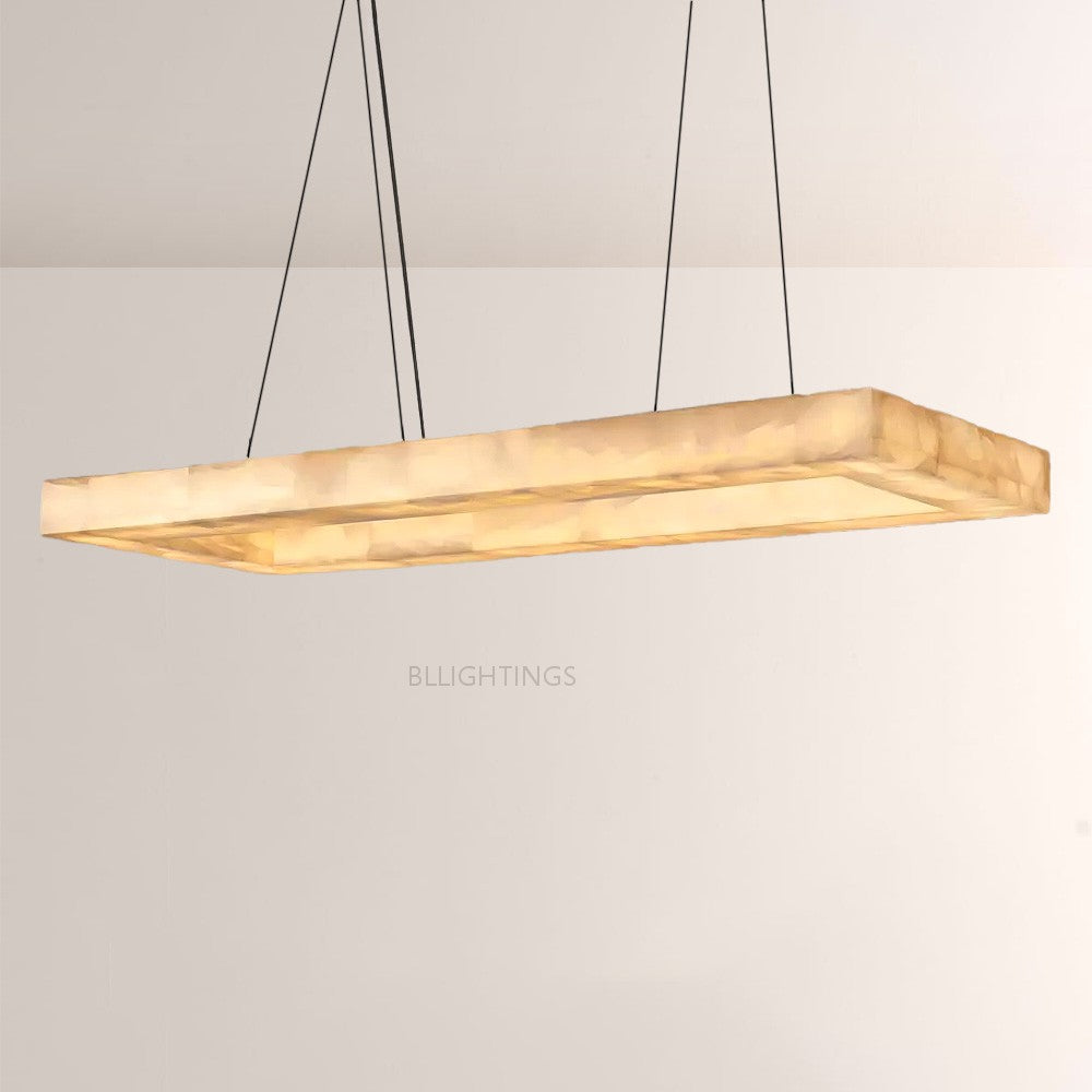 Rivage  Rectangular Calcite Chandelier 72"