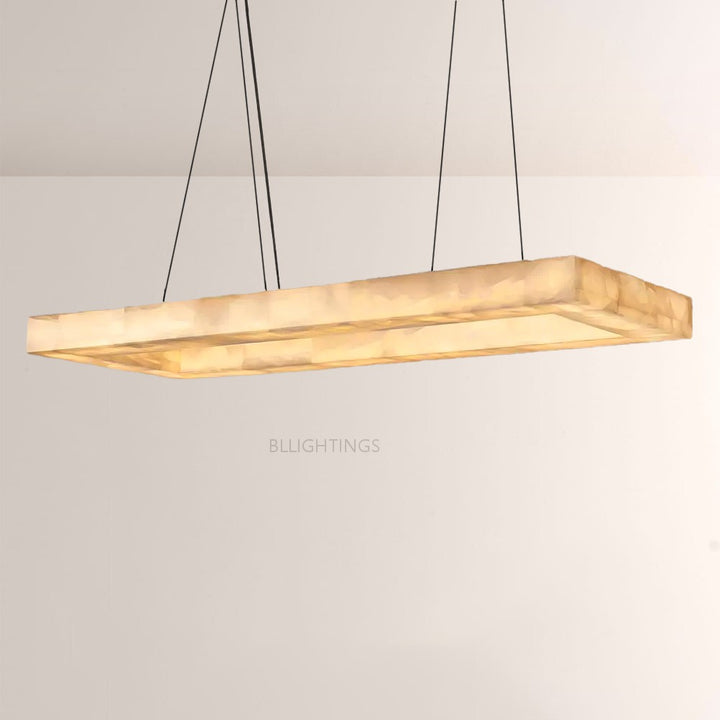 Rivage  Rectangular Calcite Chandelier 72"