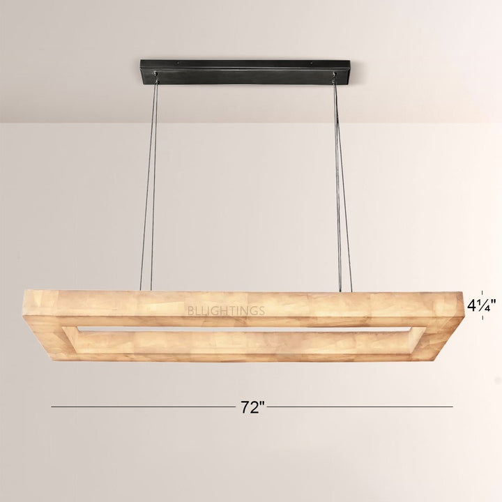 Rivage  Rectangular Calcite Chandelier 72"