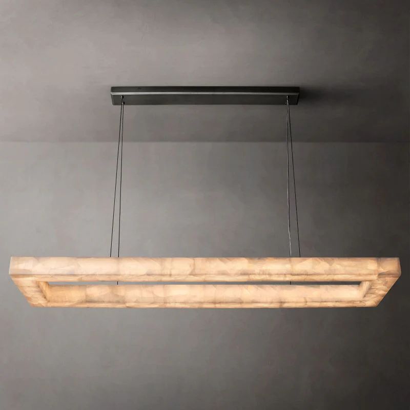 Rivage  Rectangular Calcite Chandelier 72"