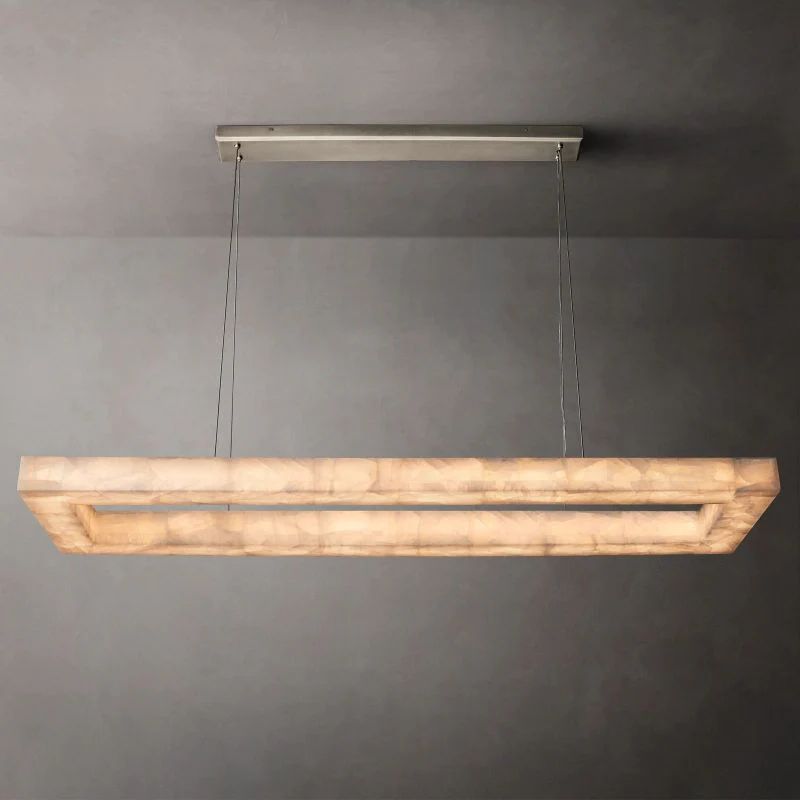 Rivage  Rectangular Calcite Chandelier 72"