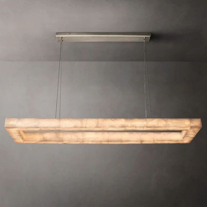 Rivage  Rectangular Calcite Chandelier 72"