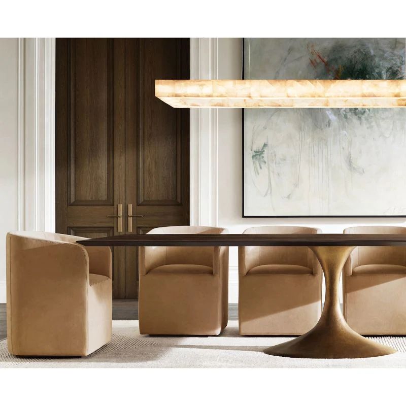 Rivage  Rectangular Calcite Chandelier 72"