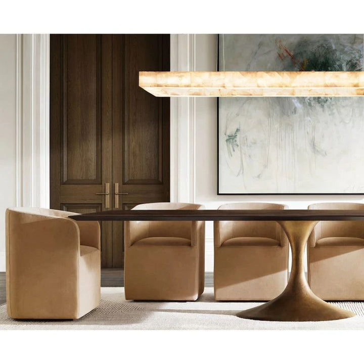 Rivage  Rectangular Calcite Chandelier 72"