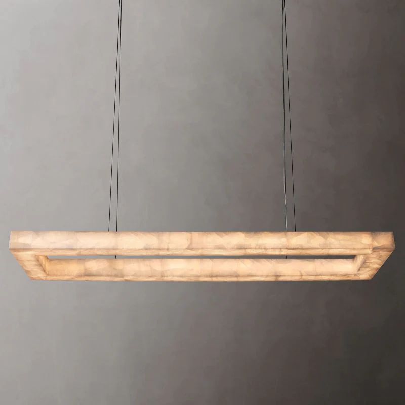 Rivage  Rectangular Calcite Chandelier 72"