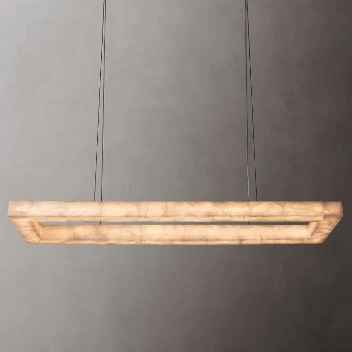 Rivage  Rectangular Calcite Chandelier 72"