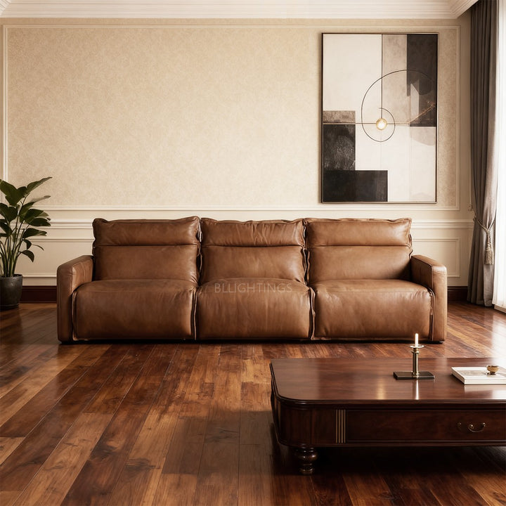 Roland Leather Three-Piece Motion Modular Sofa