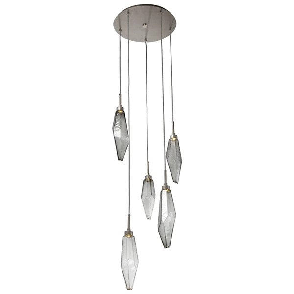 Rock Crystal Round Multi Light LED Pendant