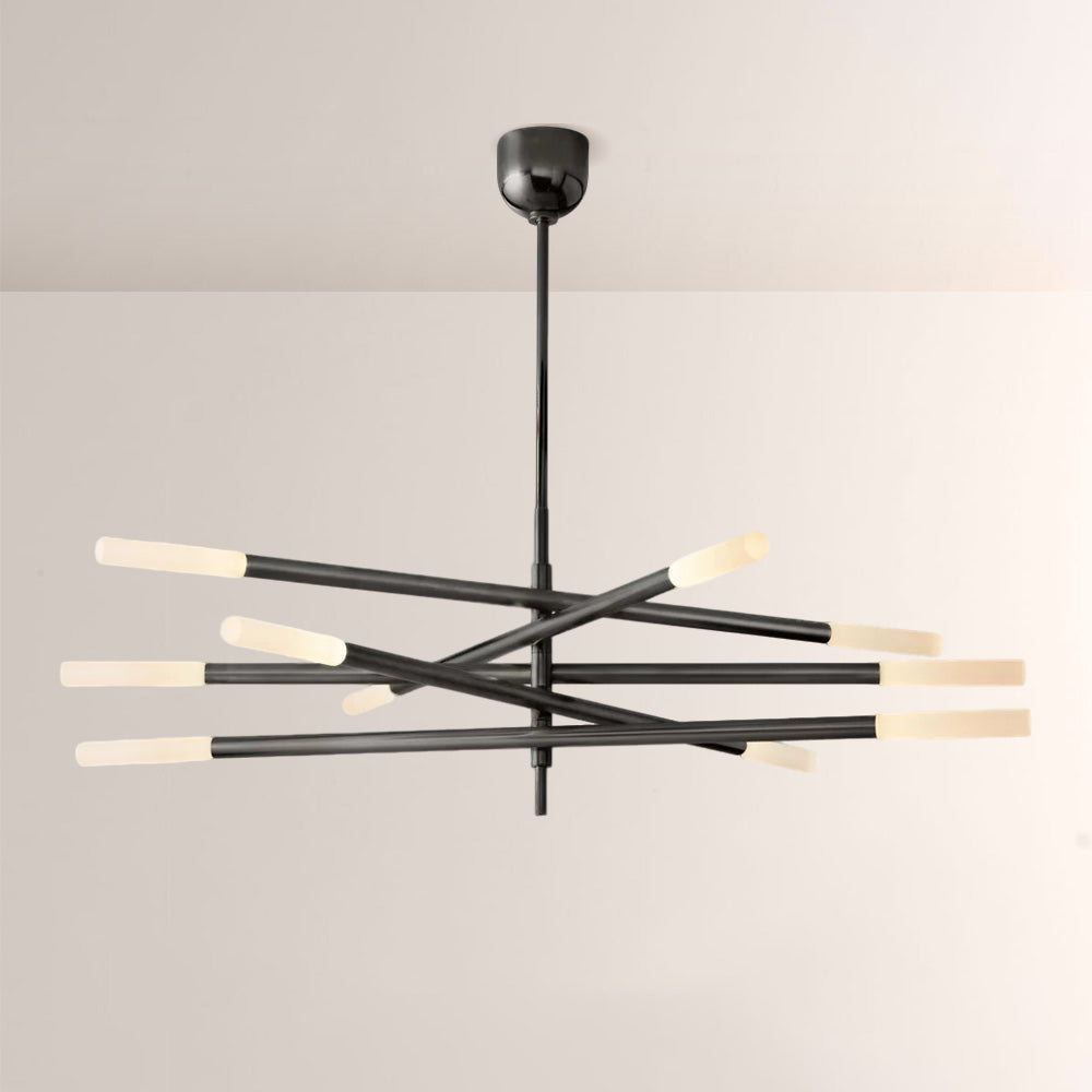 Ralap 10-Light Mobile Etched Rod Chandelier
