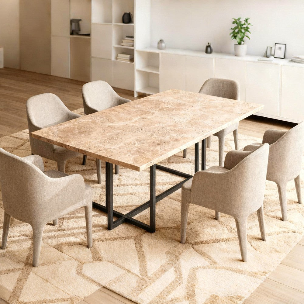 Salvidor Stone Rectangular Dining Table