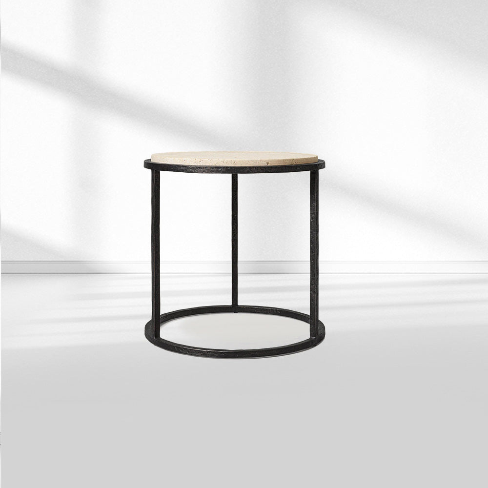 Salvidor Stone Round Side Table