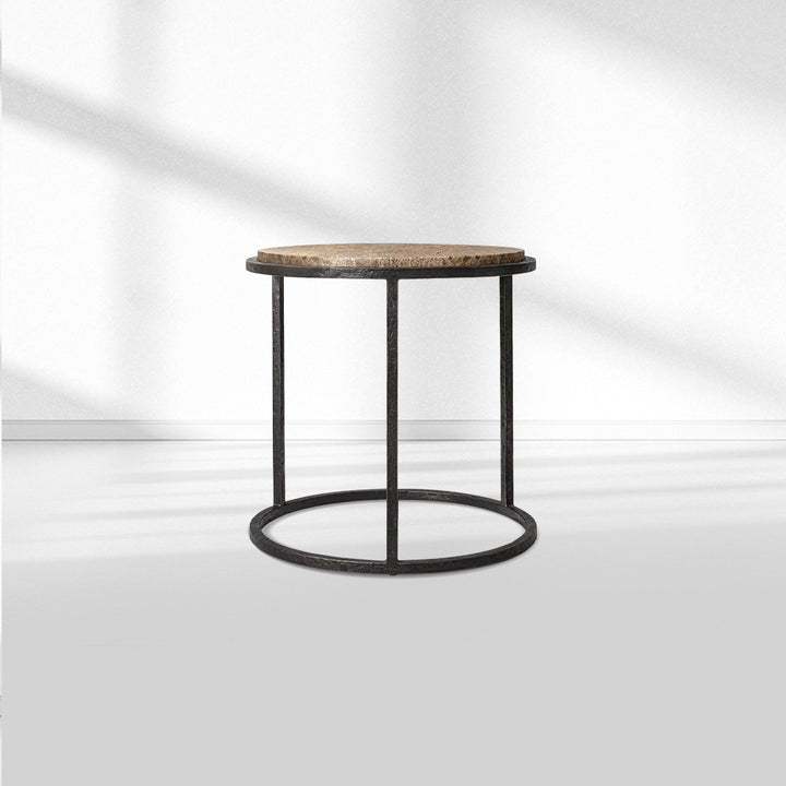 Salvidor Stone Round Side Table