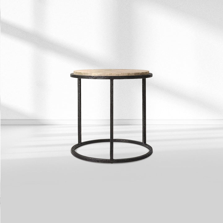 Salvidor Stone Round Side Table