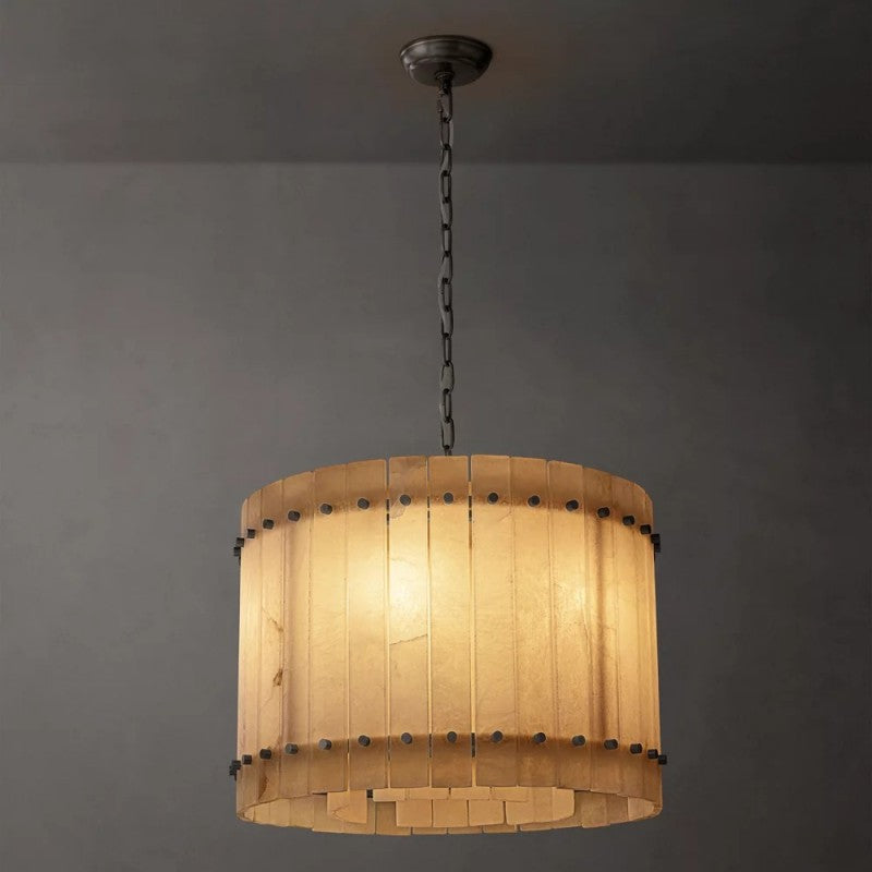 Mervin Alabaster Round Chandelier 22"