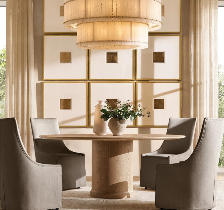 Mervin Alabaster Round Tiered Chandelier 48"