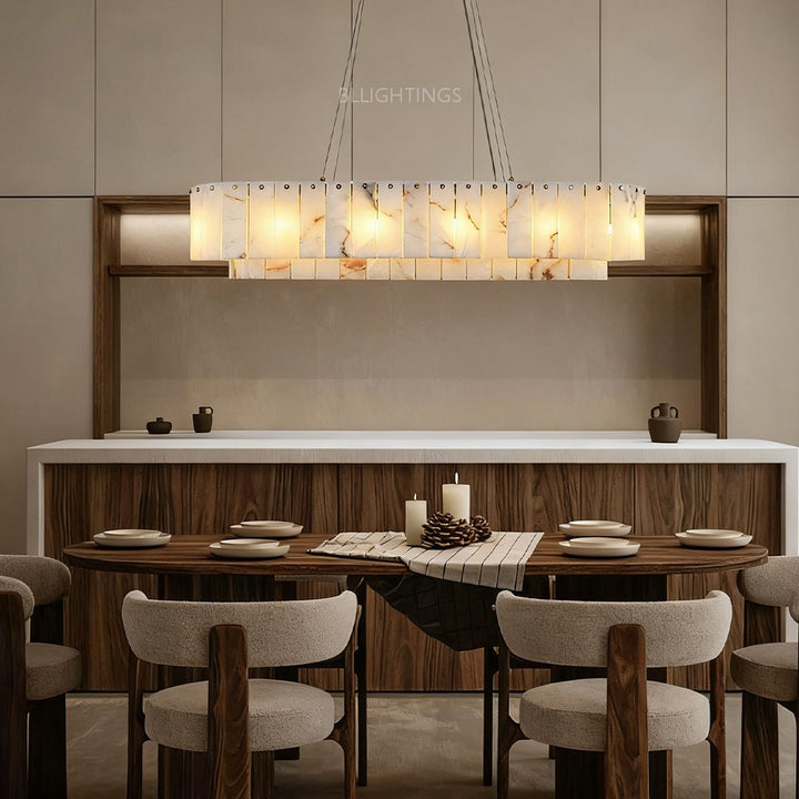Sawyer Alabaster Rectangle Chandelier
