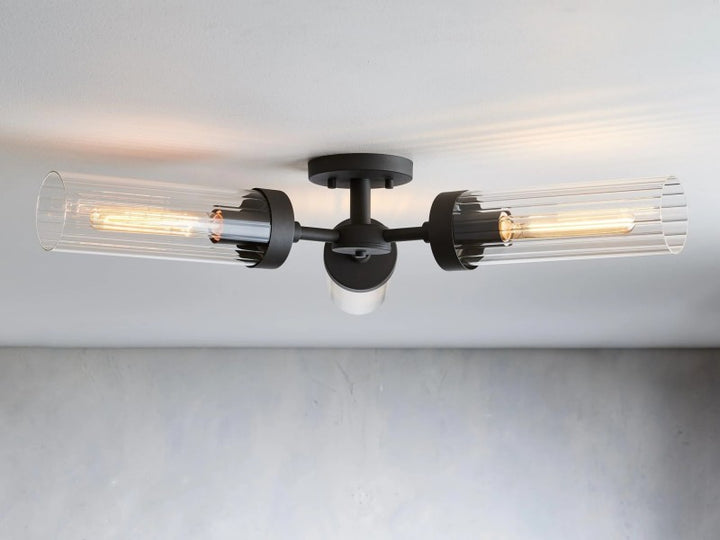 Saxon 3-Light Glass Flushmount
