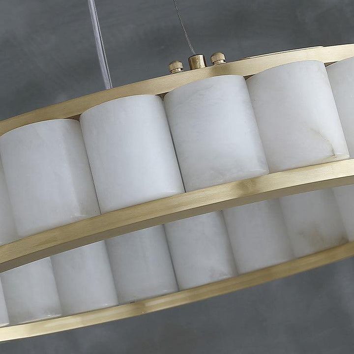 Scott Alabaster Circle Round Chandeliers
