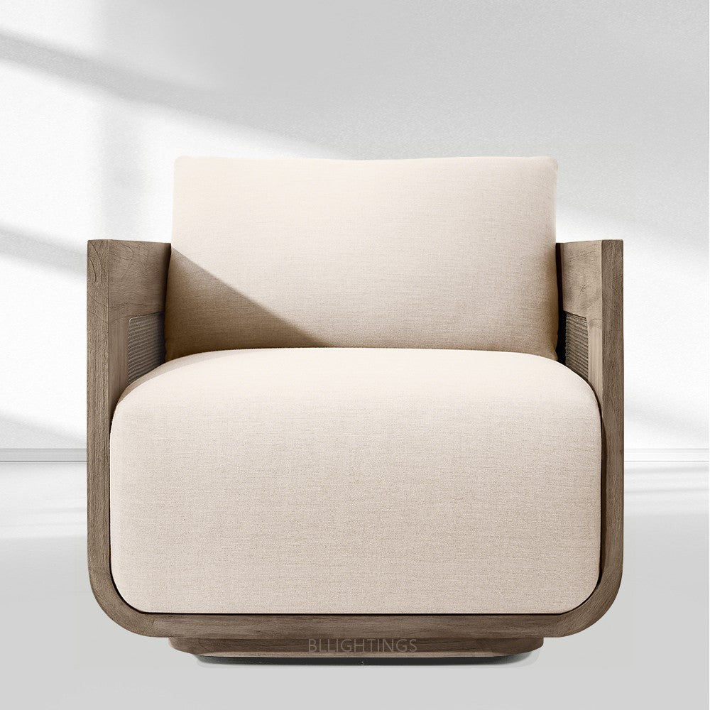 Sedan Cane Teak Lounge Chair