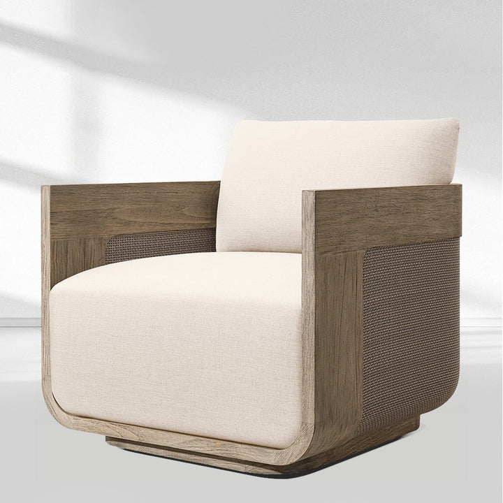 Sedan Cane Teak Lounge Chair