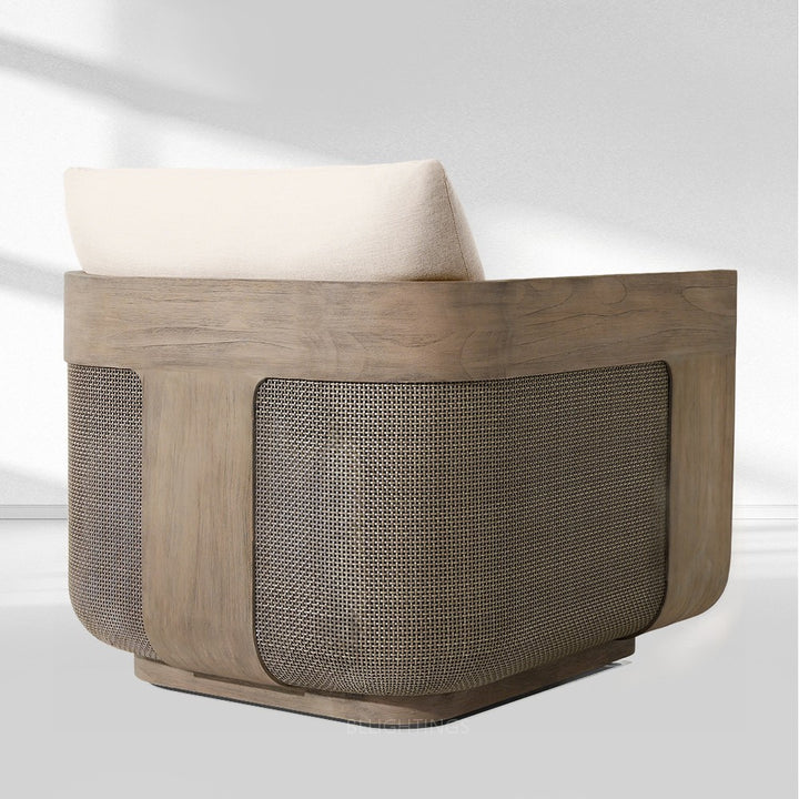 Sedan Cane Teak Lounge Chair