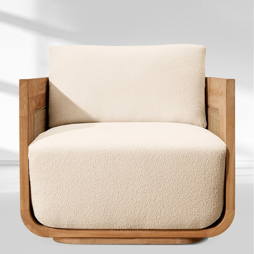 Sedan Cane Teak Lounge Chair